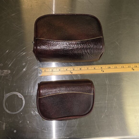 Parker Men's Luxury Zip-close Nesting Leather Toiletry BAG (set of 2) - Picture 8 of 9